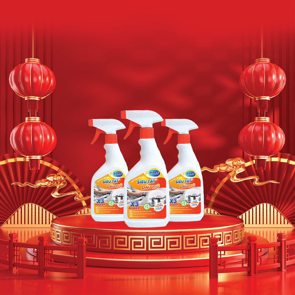 Chai Xịt Tẩy Siêu Mỡ KOMO