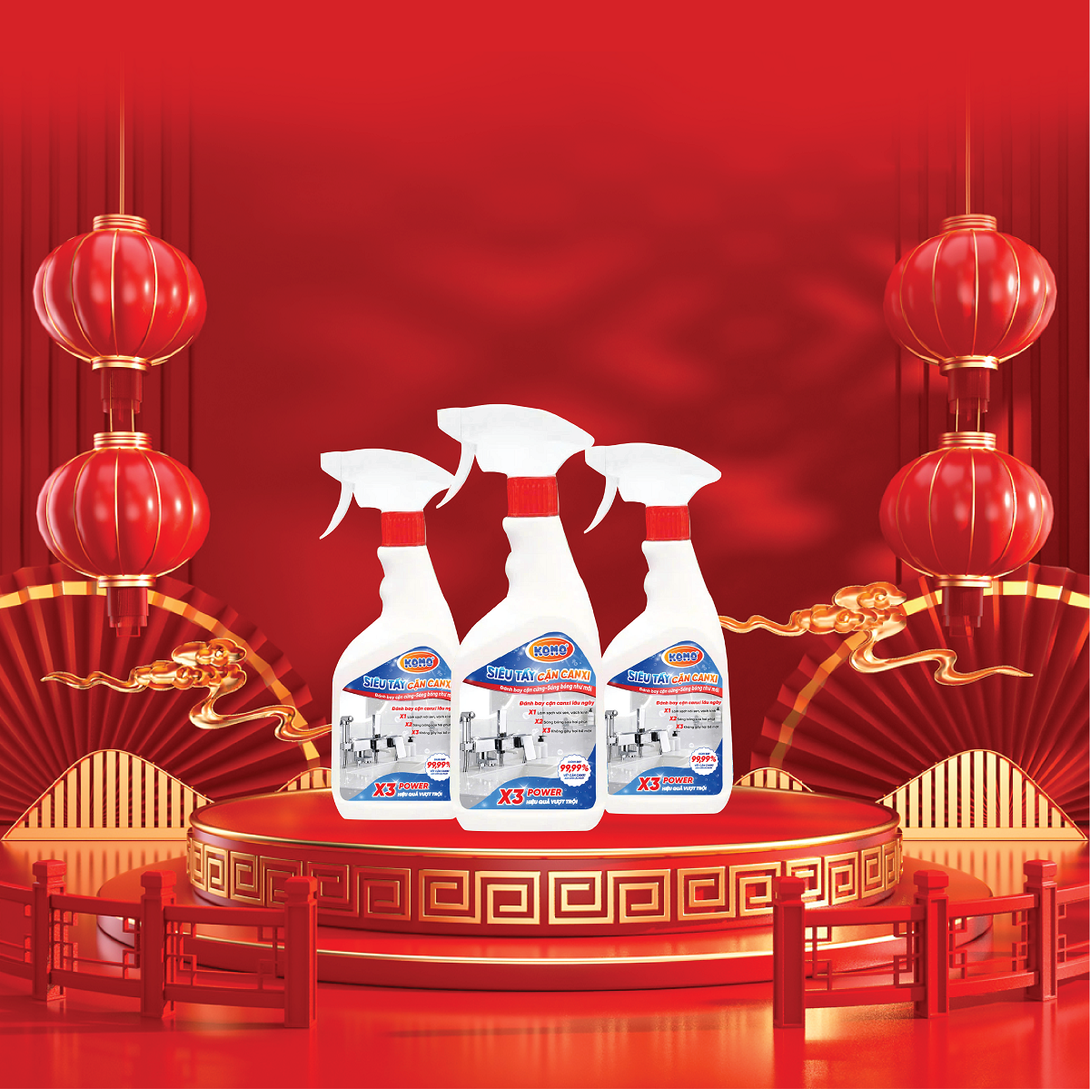 Chai Xịt Tẩy Cặn Canxi Komo 500ml